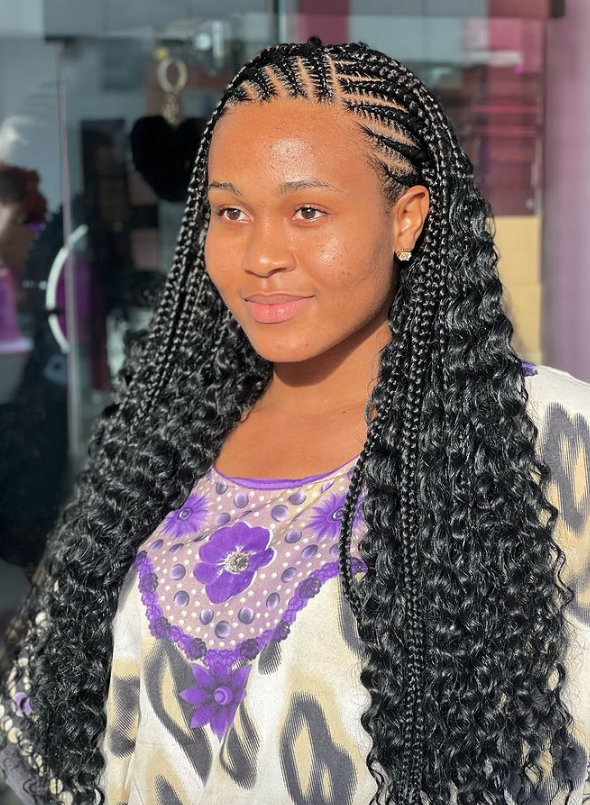 braid hairstyles with curls for black girls