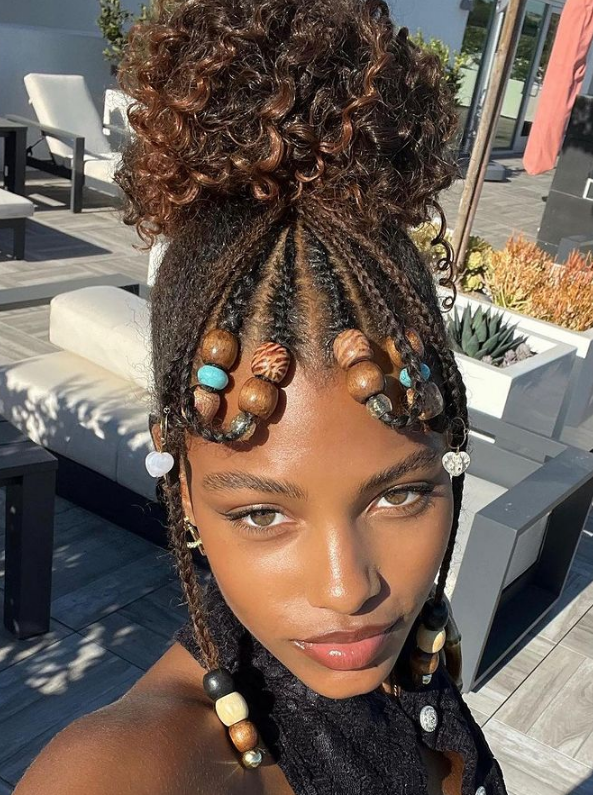 Cornrow hairstyle for natural hair