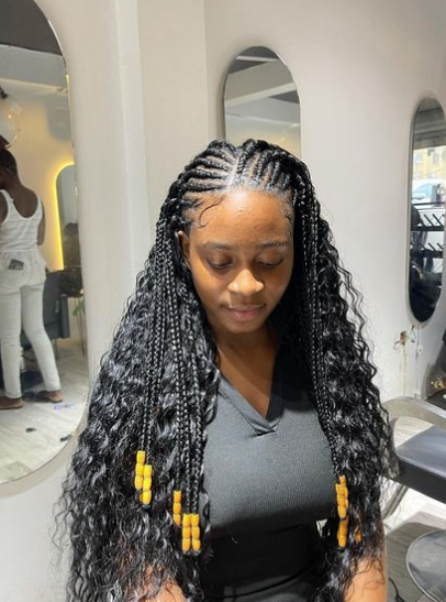 Half cornrows half braids  Cornrows with box braids, Braided