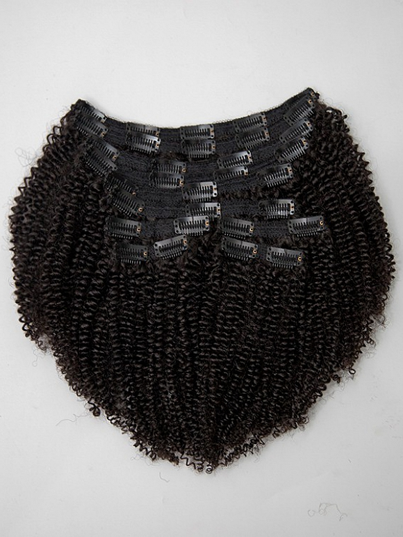  Best Kinky Curly Clip-In Human Hair Extensions Set For Black Natural Hair (3c-4a Hair Texture ) - CQ002