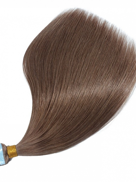 Ash Brown Silk Straight Tape In Hair Extensions - TI618