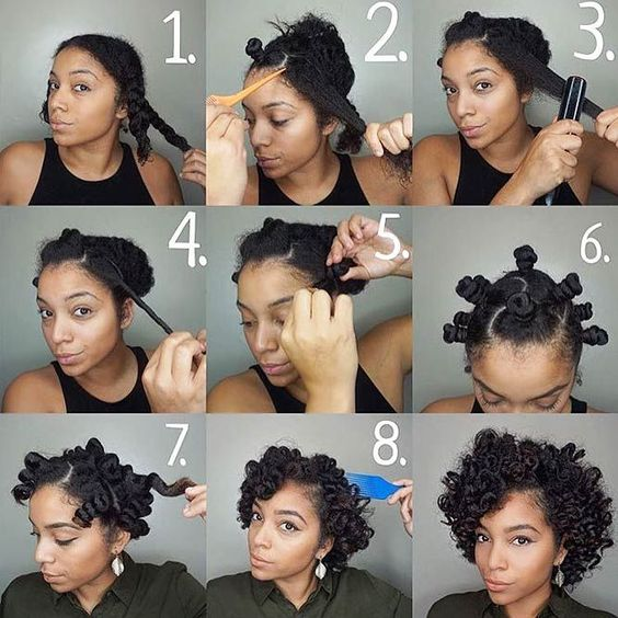 Overnight Bantu Knots method to define curls