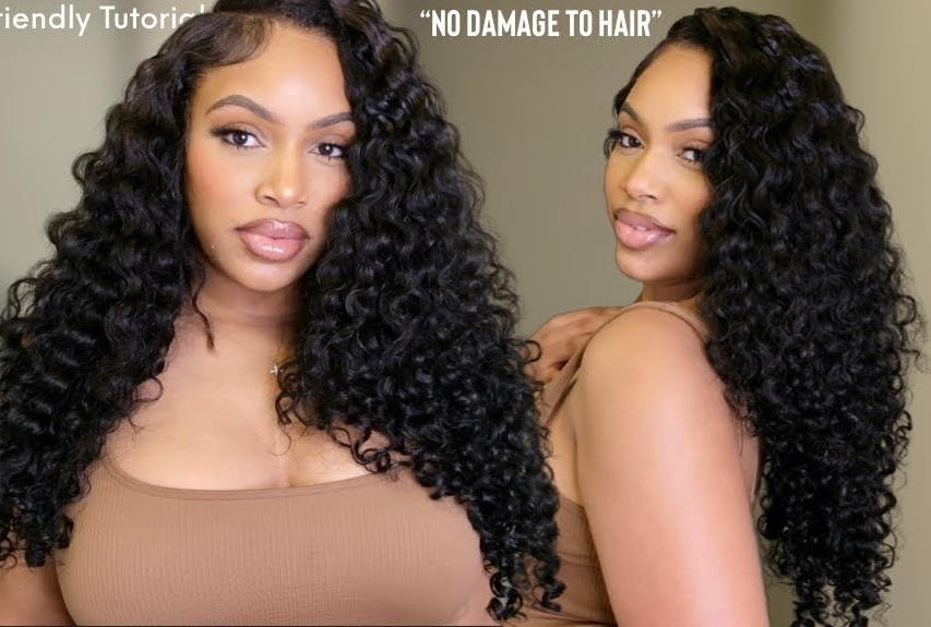 QUICK WEAVE INATALL WITH CURLSQUEEN hair wefts