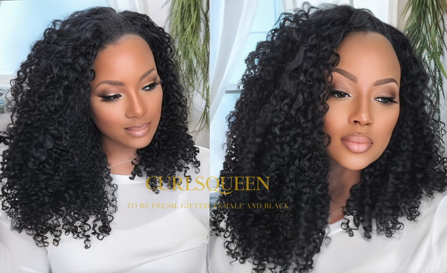 CURLSQUEEN bundle weft hair extensions 3b3c  water kinky curly texture