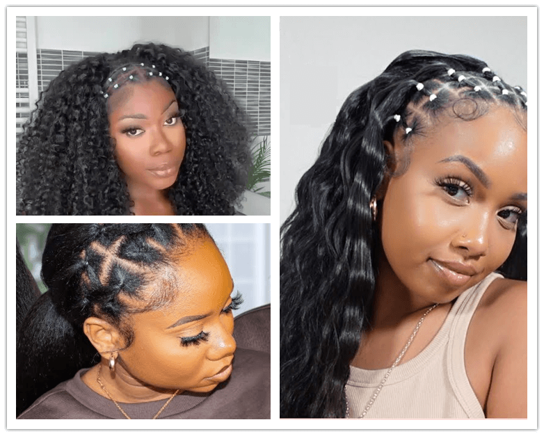 CURLSQUEEN rubber band hairstyles with clip in hair extensions
