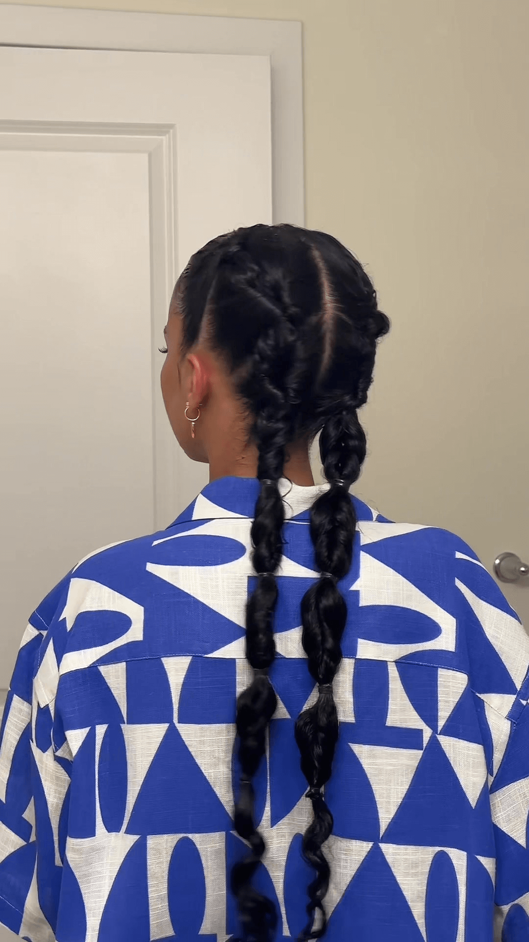 CURLSQUEEN faux braid ponytails with weave bundles