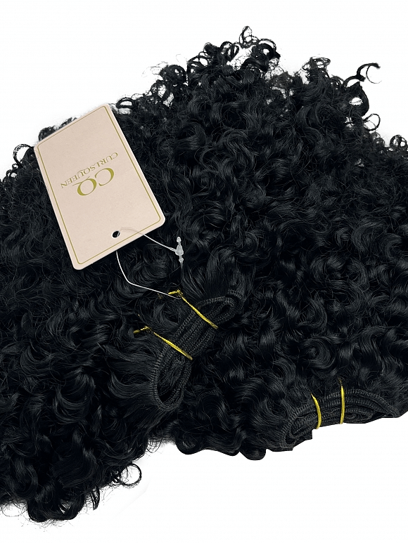 Curlsqueen 3b3c weave bundle  weft hair extensions,water kinky curly texture