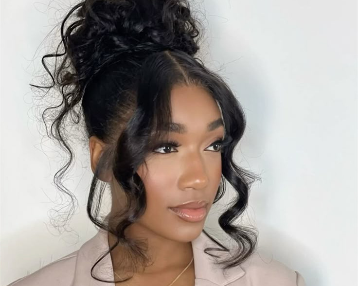 Messy bun with clip ins 